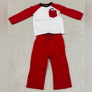 Gymboree Red Fleece Pants & Bananas for you (Valentine’s Day) Shirt 18-24 Months